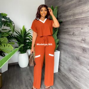 Autumn Women's Suit Fashion Casual Short-Sleeved T-shirt Sports Suit Straight Pants Temperament Elegant Commuter Two-Piece