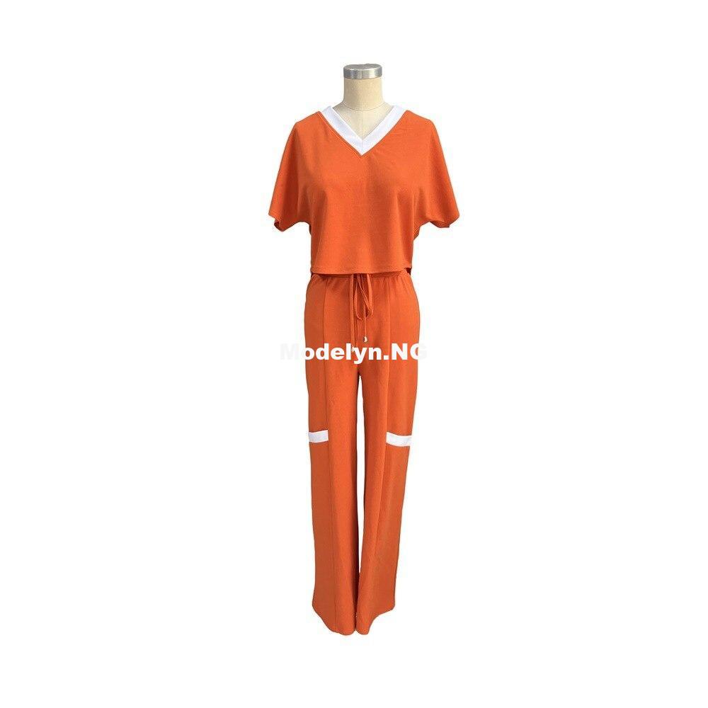 Autumn Women's Suit Fashion Casual Short-Sleeved T-shirt Sports Suit Straight Pants Temperament Elegant Commuter Two-Piece - Image 6